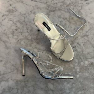 silver sparkly heels